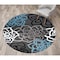 World Rug Gallery Contemporary Modern Floral Flowers 6'6'' Round Gray 108D.GRAY6RND - alternate 1